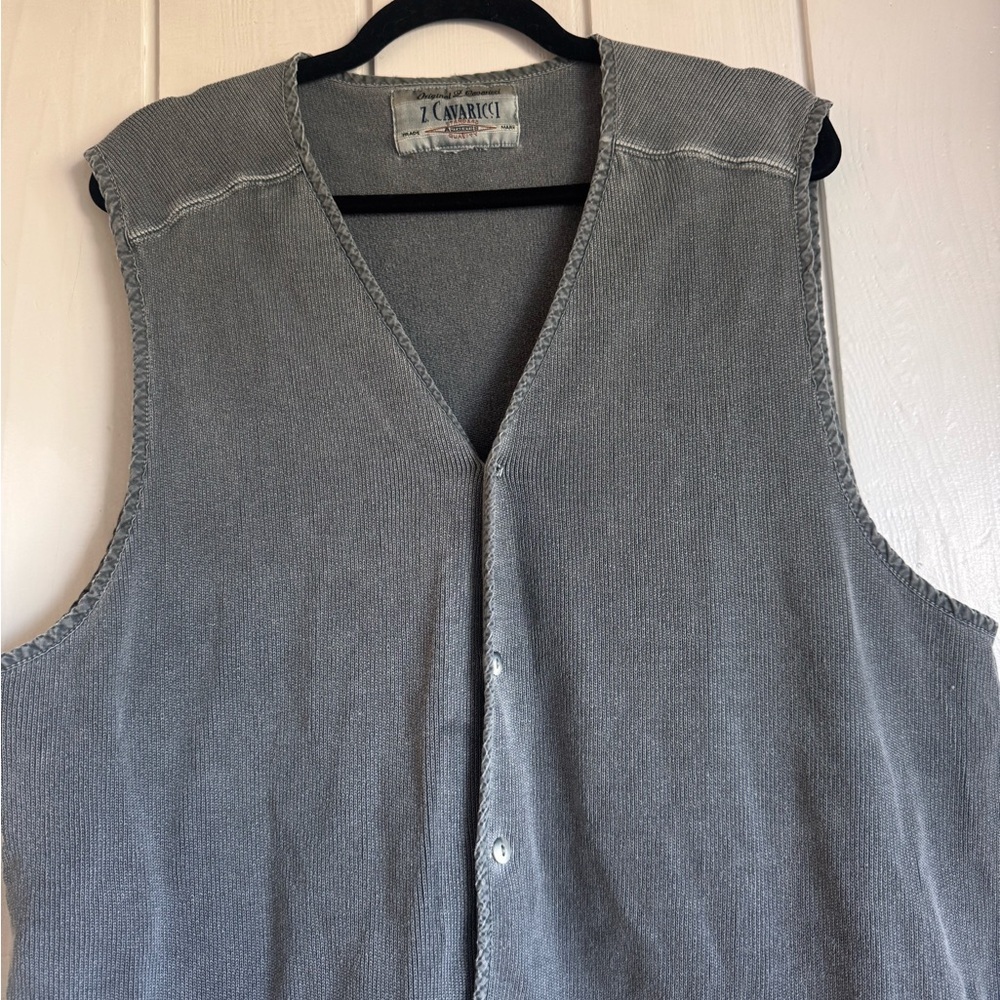 Vintage Z. Cavaricci Gray Button Up Lightweight Vest - Picture 3 of 4